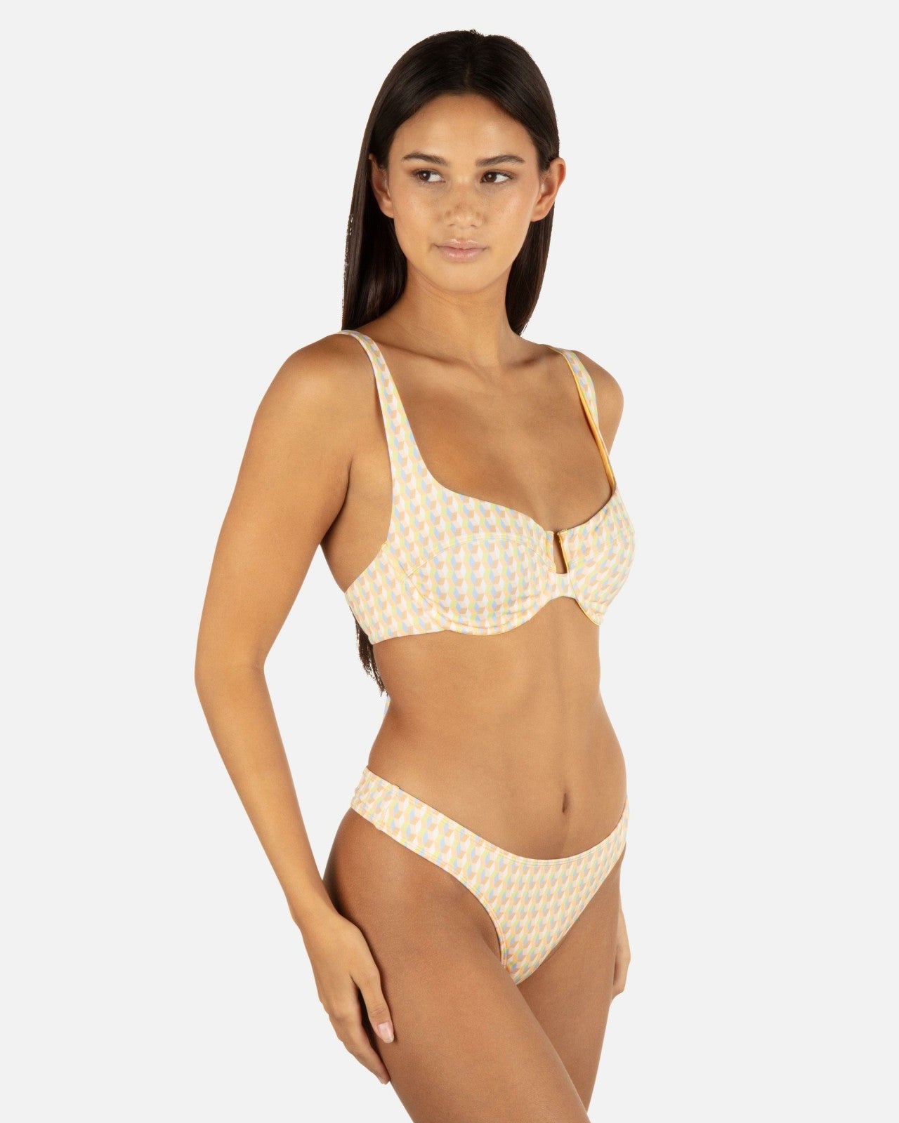 Retro Geo Underwire Bralette - Chartreuse