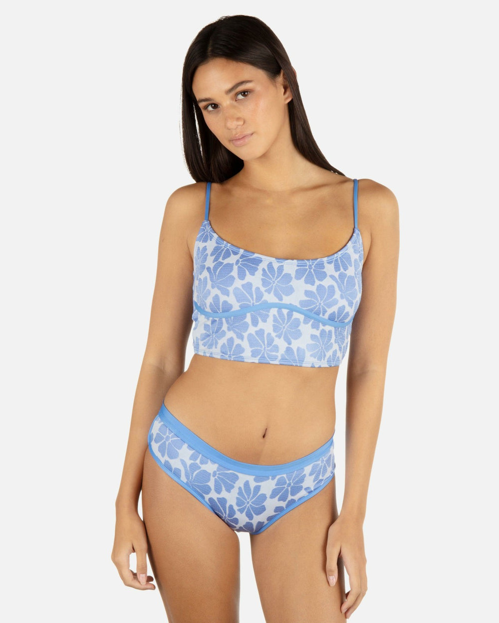 Pua Jacquard Crop Top - Cloud
