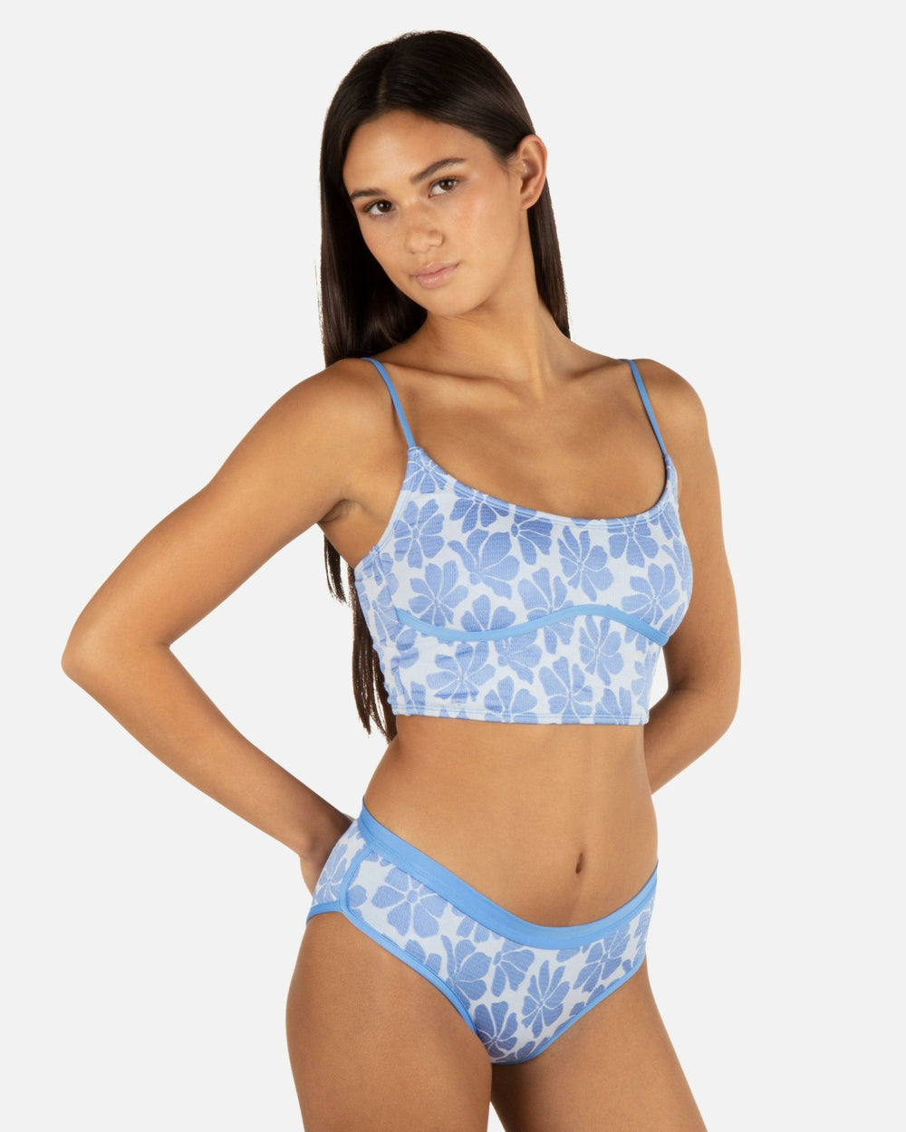 Pua Jacquard Crop Top - Cloud