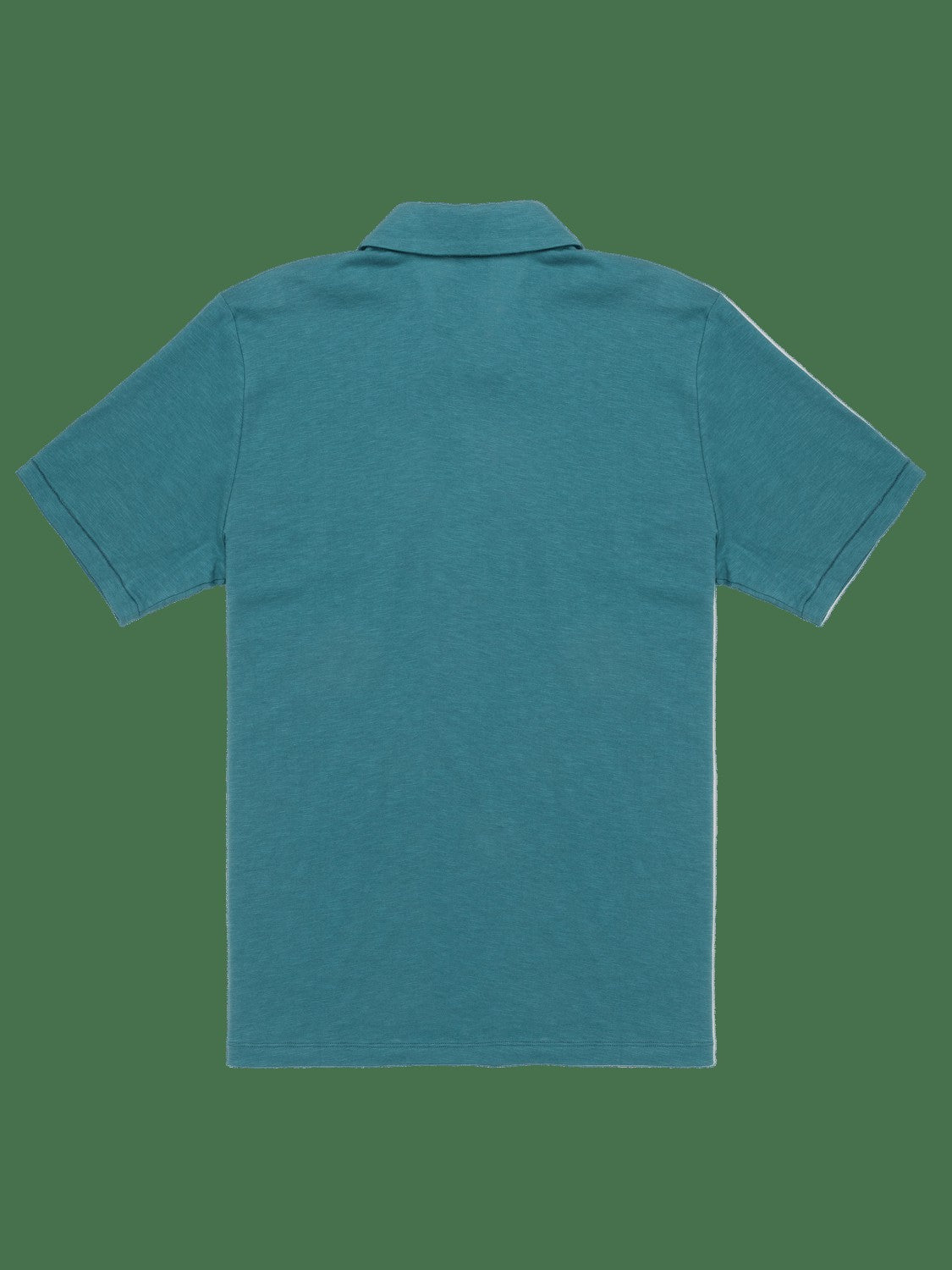 Printed Stripe Slub Polo Short Sleeve - Deep Emerald