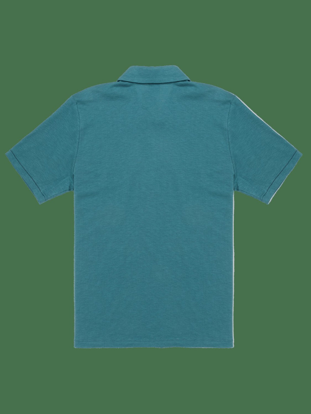 Printed Stripe Slub Polo Short Sleeve - Deep Emerald