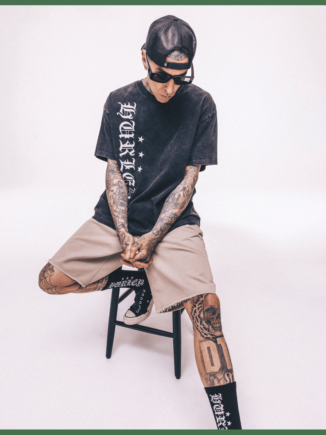 Hurley x Travis Barker Old English Short Sleeve Tee - Black