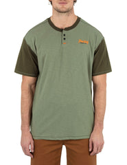 Merchant Short Sleeve Henley - Army
