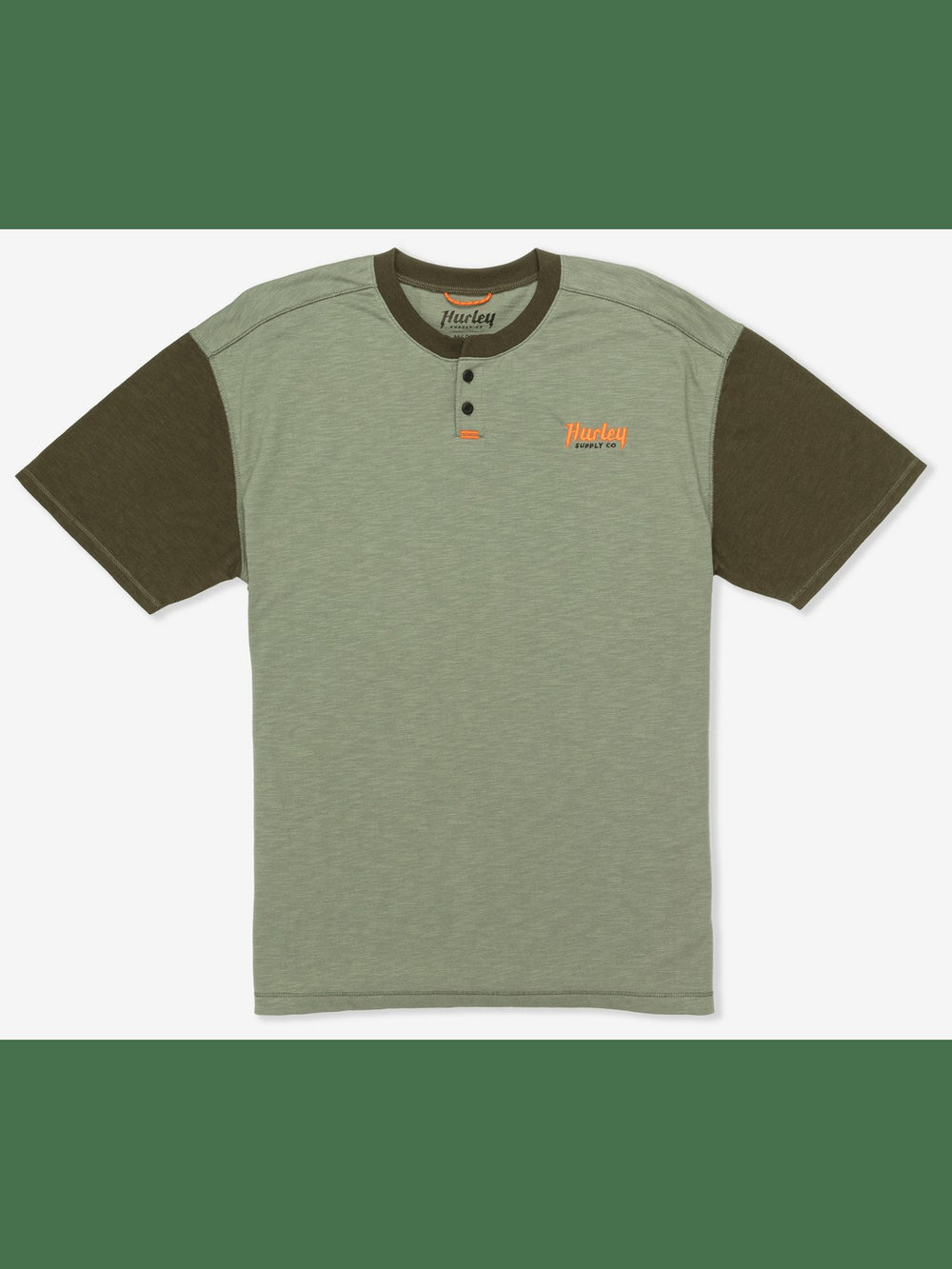 Merchant Short Sleeve Henley - Army