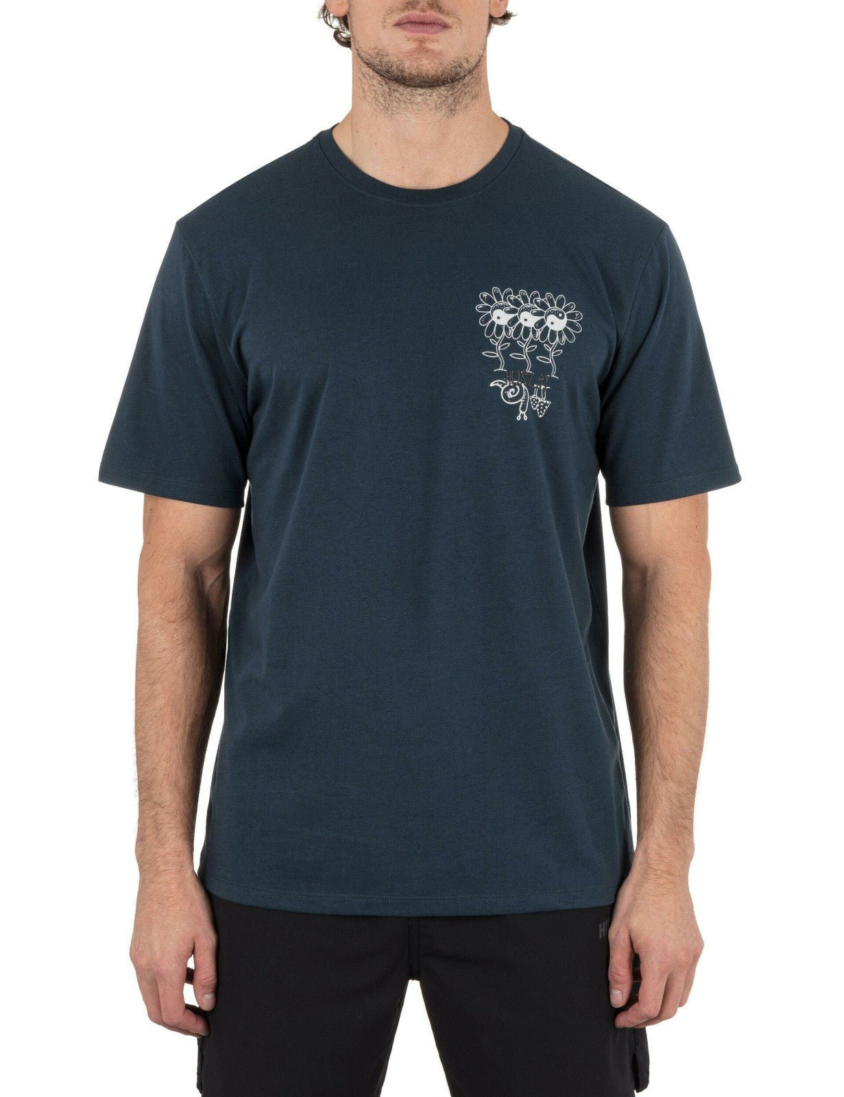 H2O Dri Skulls and Flowers Short Sleeve - Armored Navy