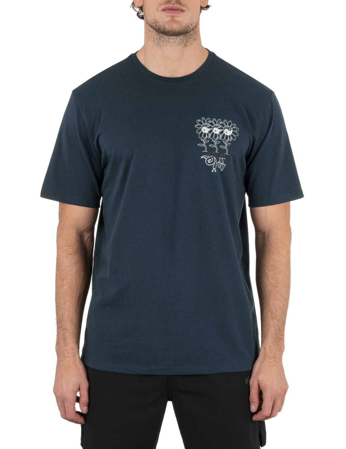 H2O Dri Skulls and Flowers Short Sleeve - Armored Navy