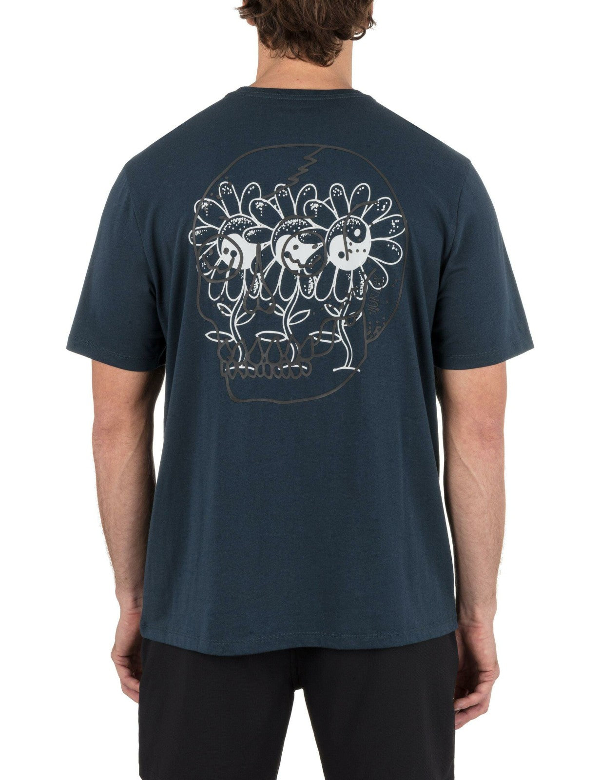 H2O Dri Skulls and Flowers Short Sleeve - Armored Navy