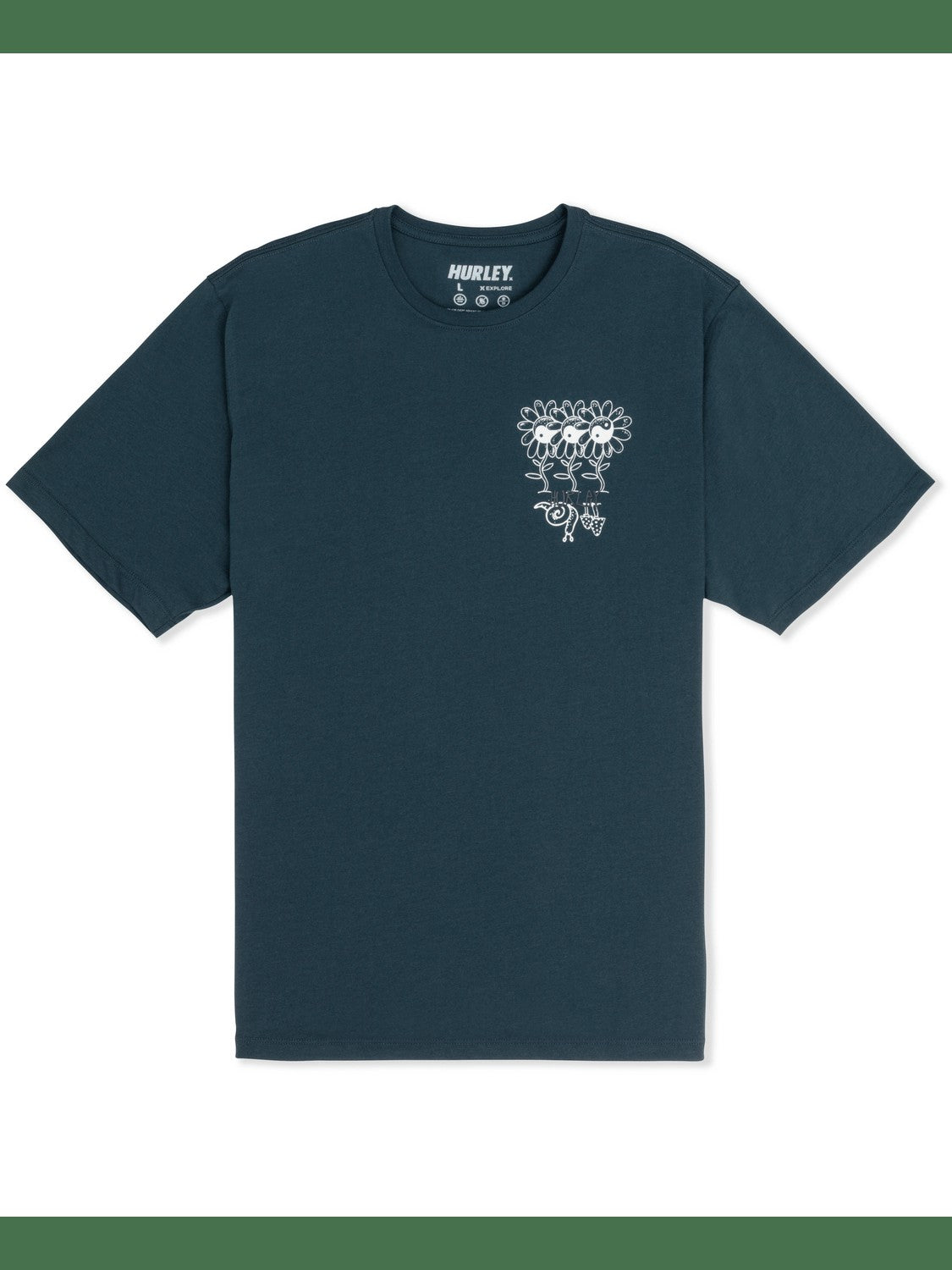 H2O Dri Skulls and Flowers Short Sleeve - Armored Navy