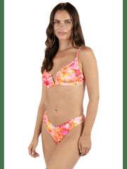 Tropic Dreams V Wire Bralette Bikini Top - Poppy