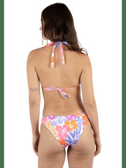 Island Floral Convertible Halter Bikini Top - Coconut