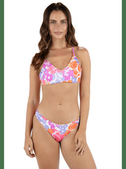 Island Floral Crossback Bikini Top - Coconut