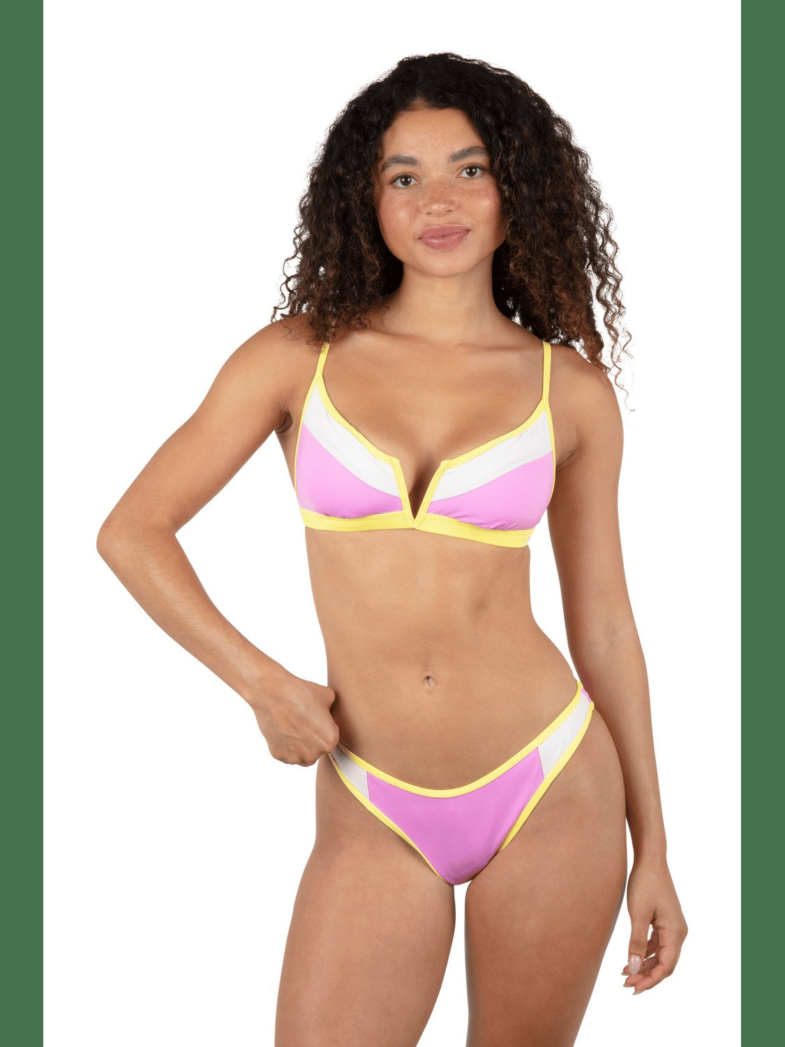 Summer Block V Wire Bralette Bikini Top - Aster / Mimosa