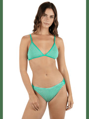 Crimp Stripe Bralette Bikini Top - Opal