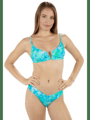 Tropic Dreams V Wire Bralette Bikini Top - Aquarius Blue