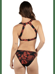 Hidden Tropical Halter Bikini Top - Black