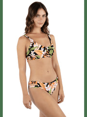 Atrium Tropical Tab Scoop Bikini Top - Black