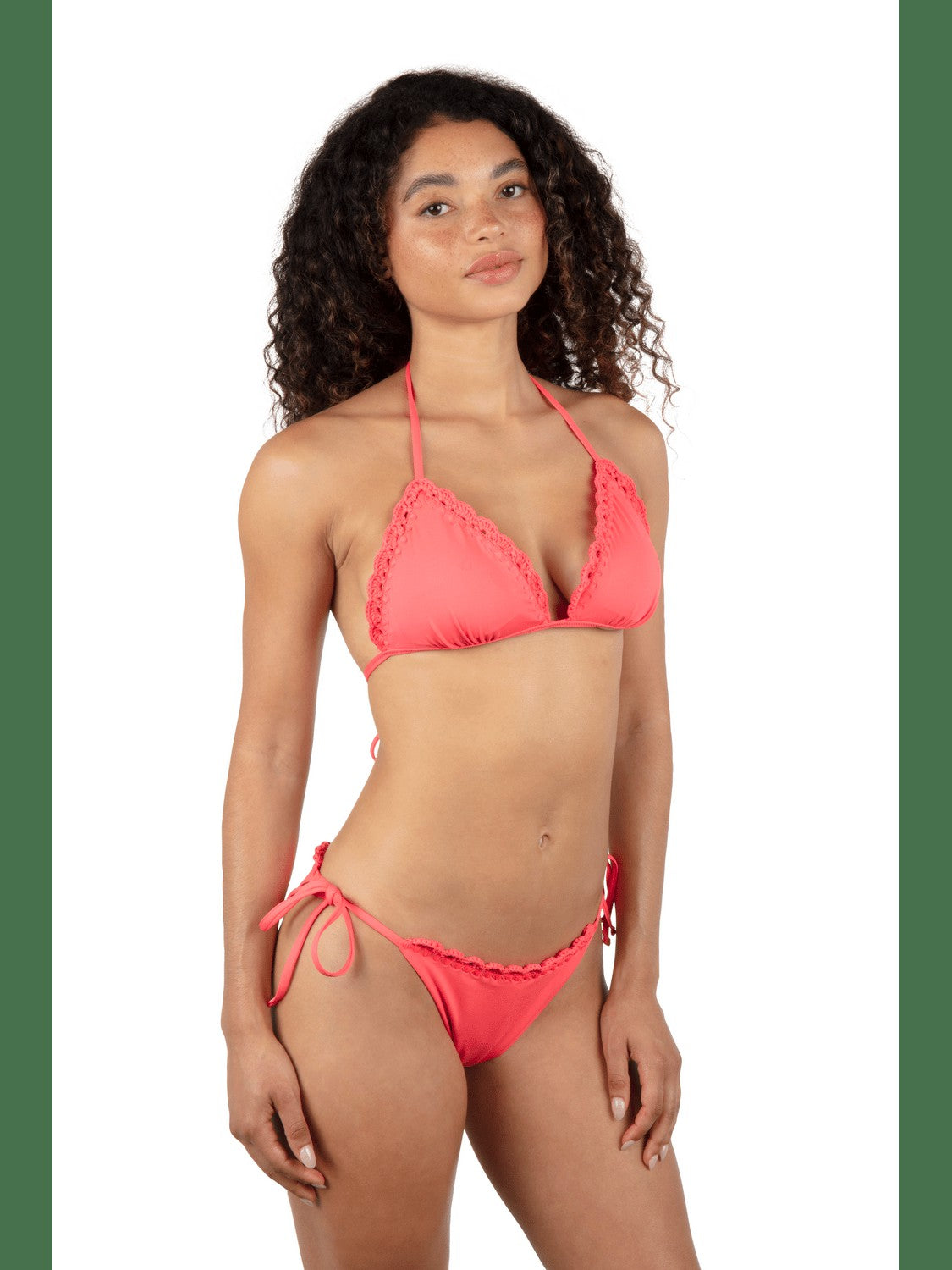 Macrame Cheeky Side Tie Bikini Bottom - Poppy