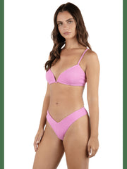 New Wave Jacquard V Bralette Bikini Top - Aster