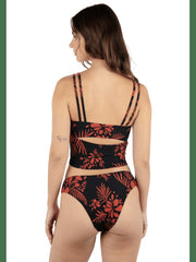 Hidden Tropical Tankini Top - Black