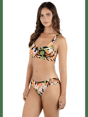 Atrium Tropical Moderate Bikini Bottom - Black