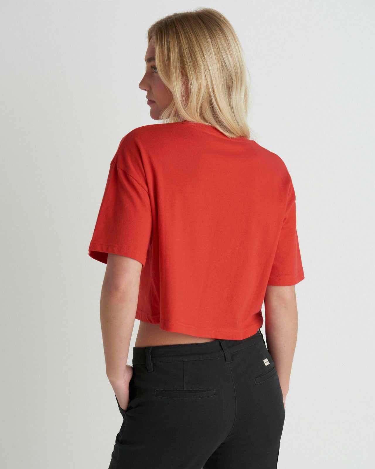 Surf Hooky Boxy Crop Tee - Float Red
