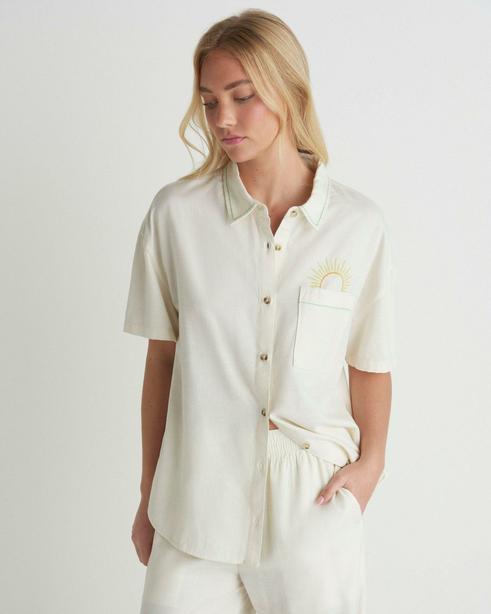 Goldie Boyfriend Short Sleeve - Off White