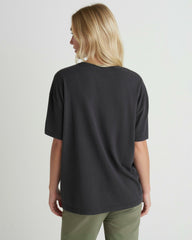 Racquet Boyfriend Tee - Off Black