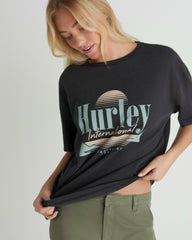 Racquet Boyfriend Tee - Off Black