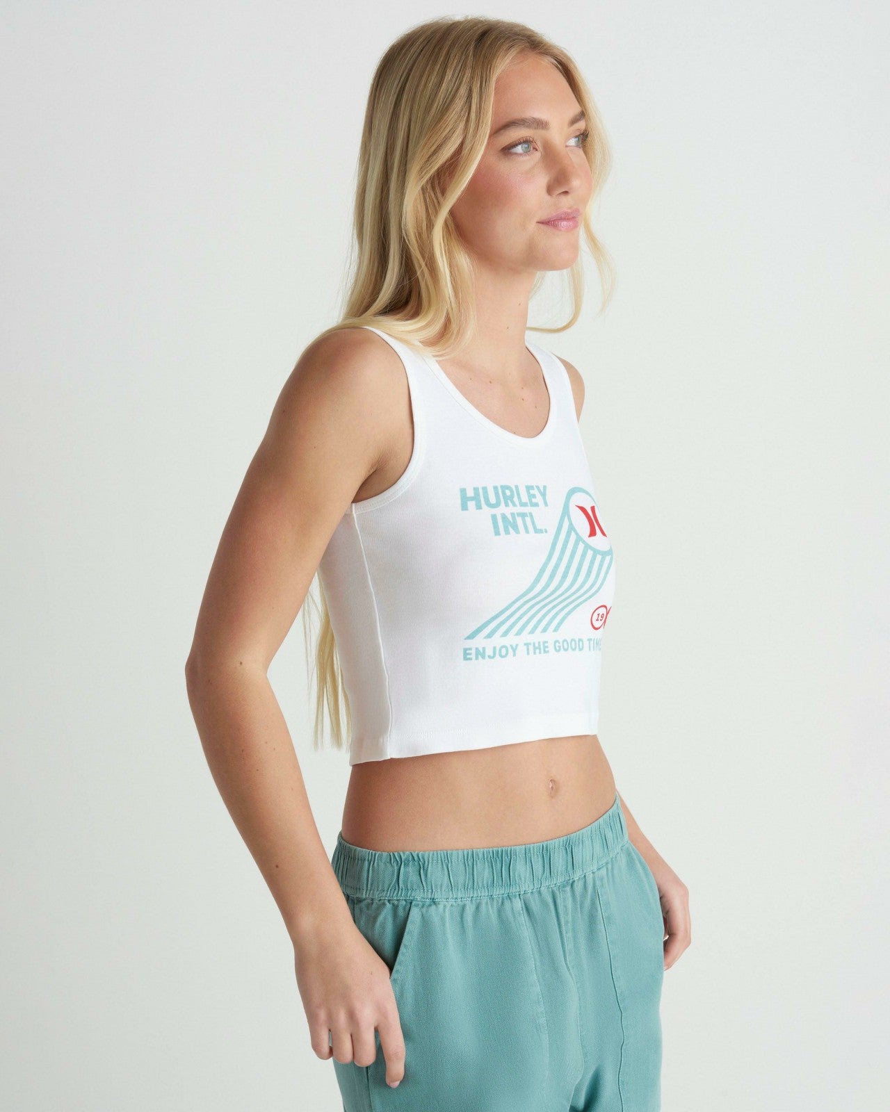 Championship Scoop Crop Tank - White