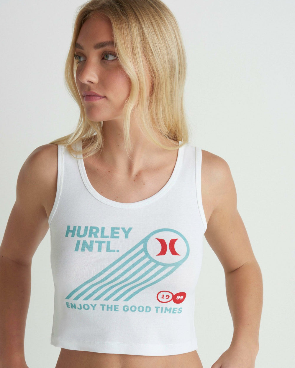 Championship Scoop Crop Tank - White