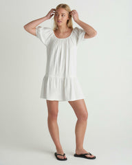 New Heights Short Sleeve Dress - Off White