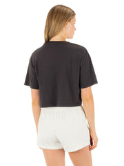 Society Islands Boxy Drop Tee - Off Black