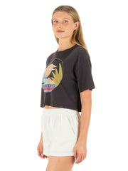 Society Islands Boxy Drop Tee - Off Black