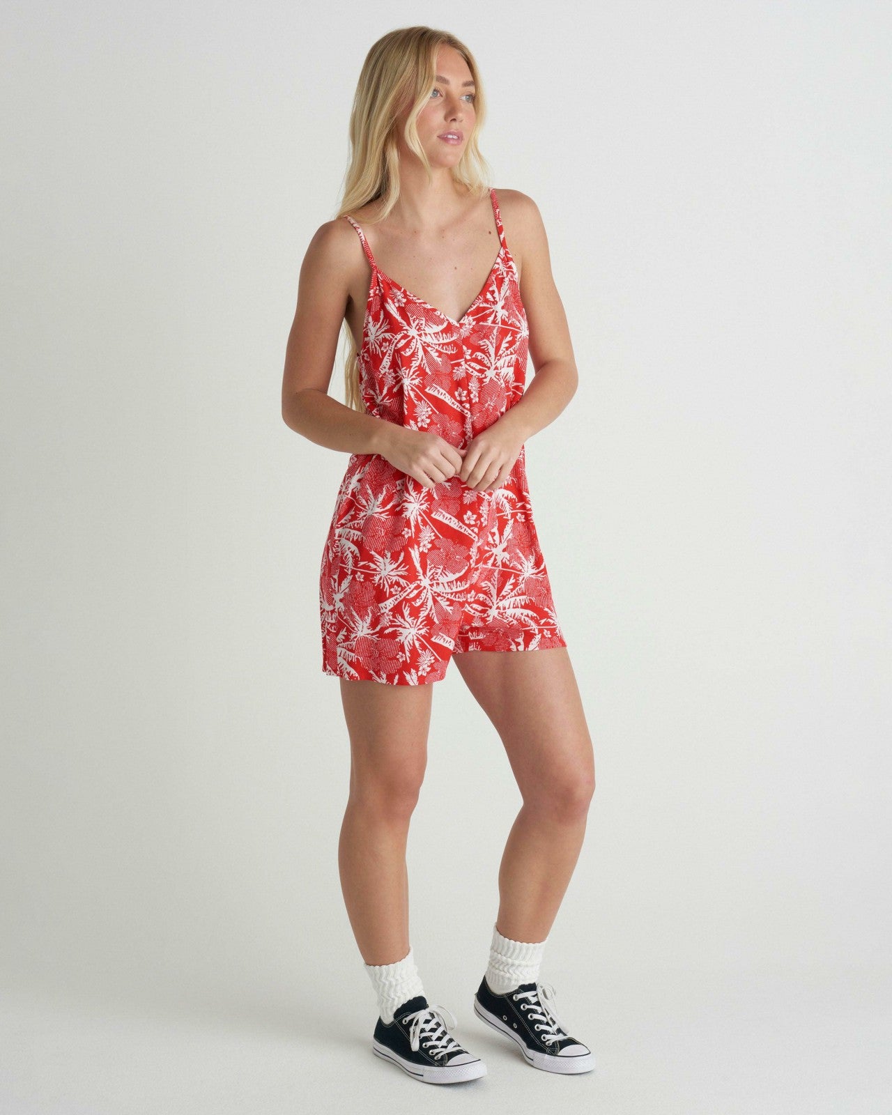Getaway Romper - Float Red