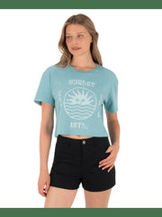 Bliss Boxy Crop Tee - Reef Waters