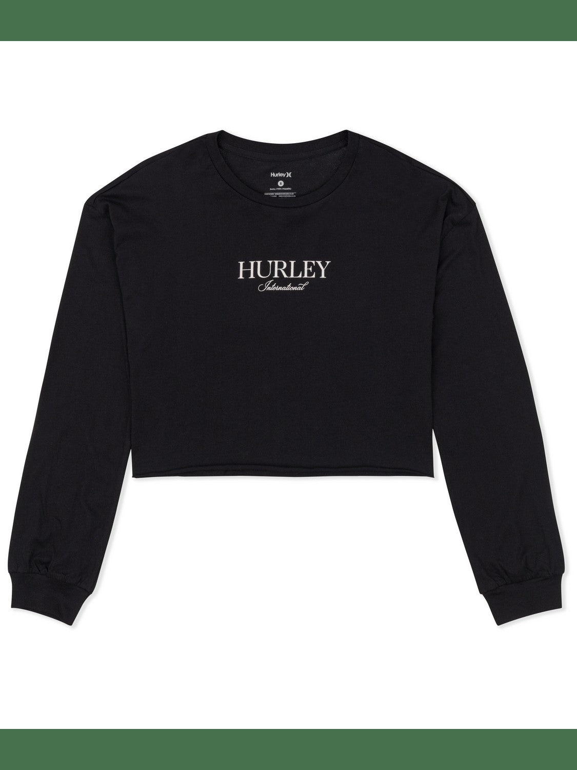 Floreal L/S Crop Tee - Black