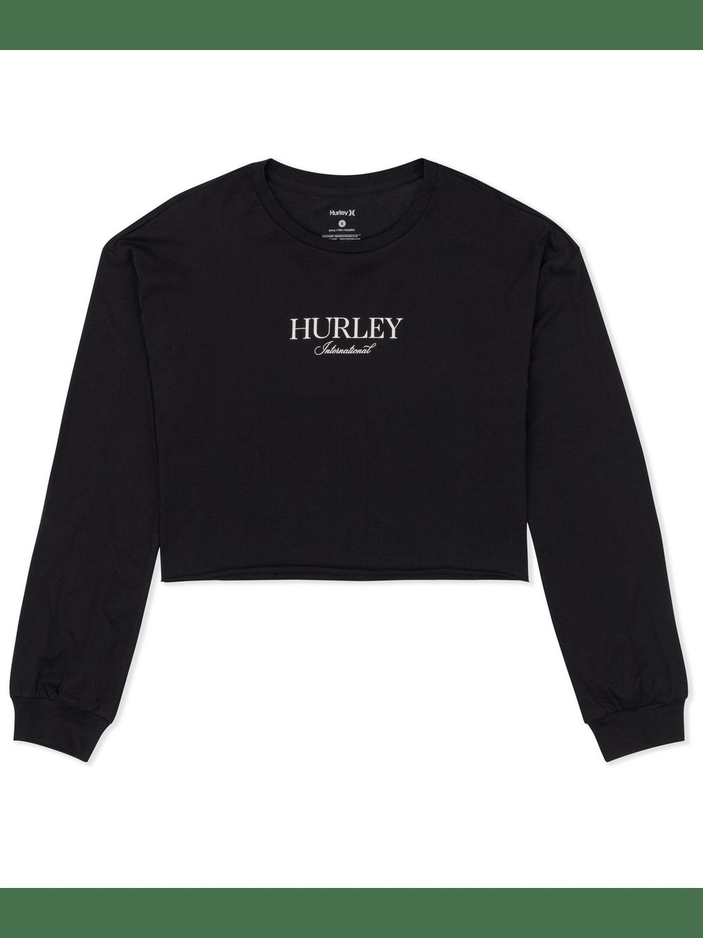 Floreal L/S Crop Tee - Black