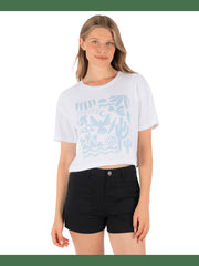 Siesta Boxy Crop Tee - White