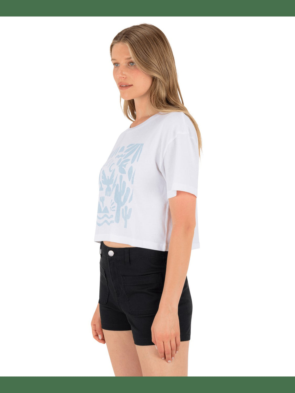 Siesta Boxy Crop Tee - White