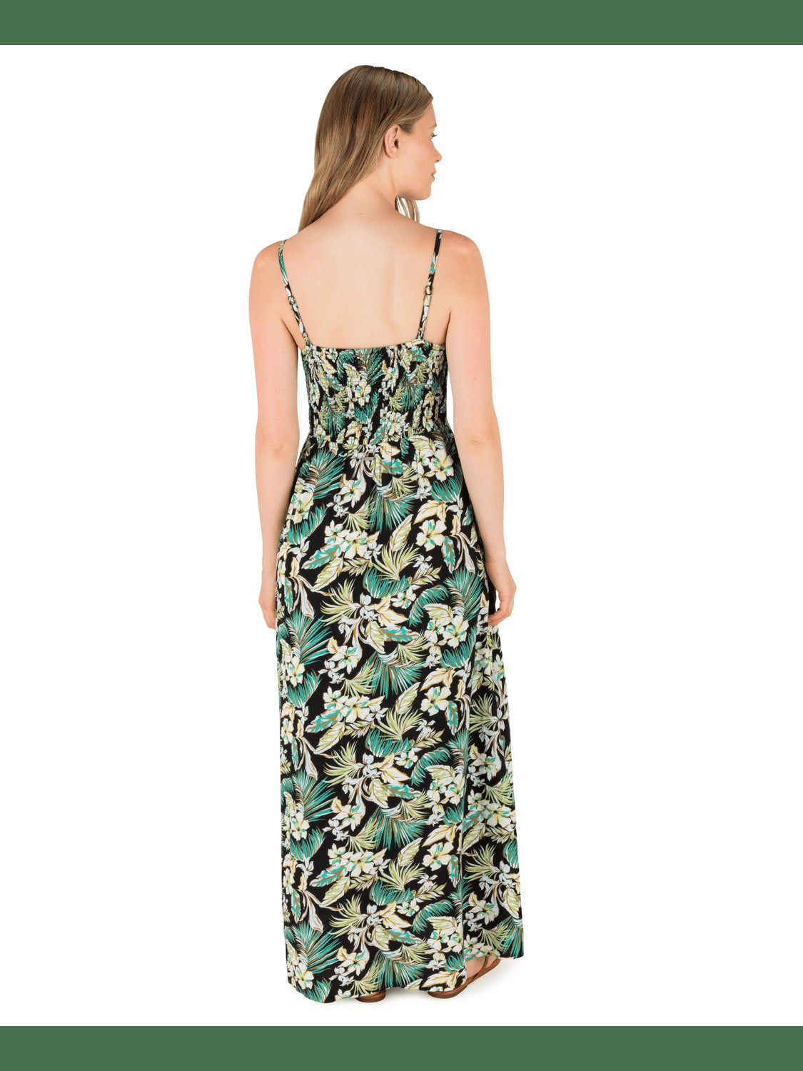 Fall Palms Maxi Dress - Black