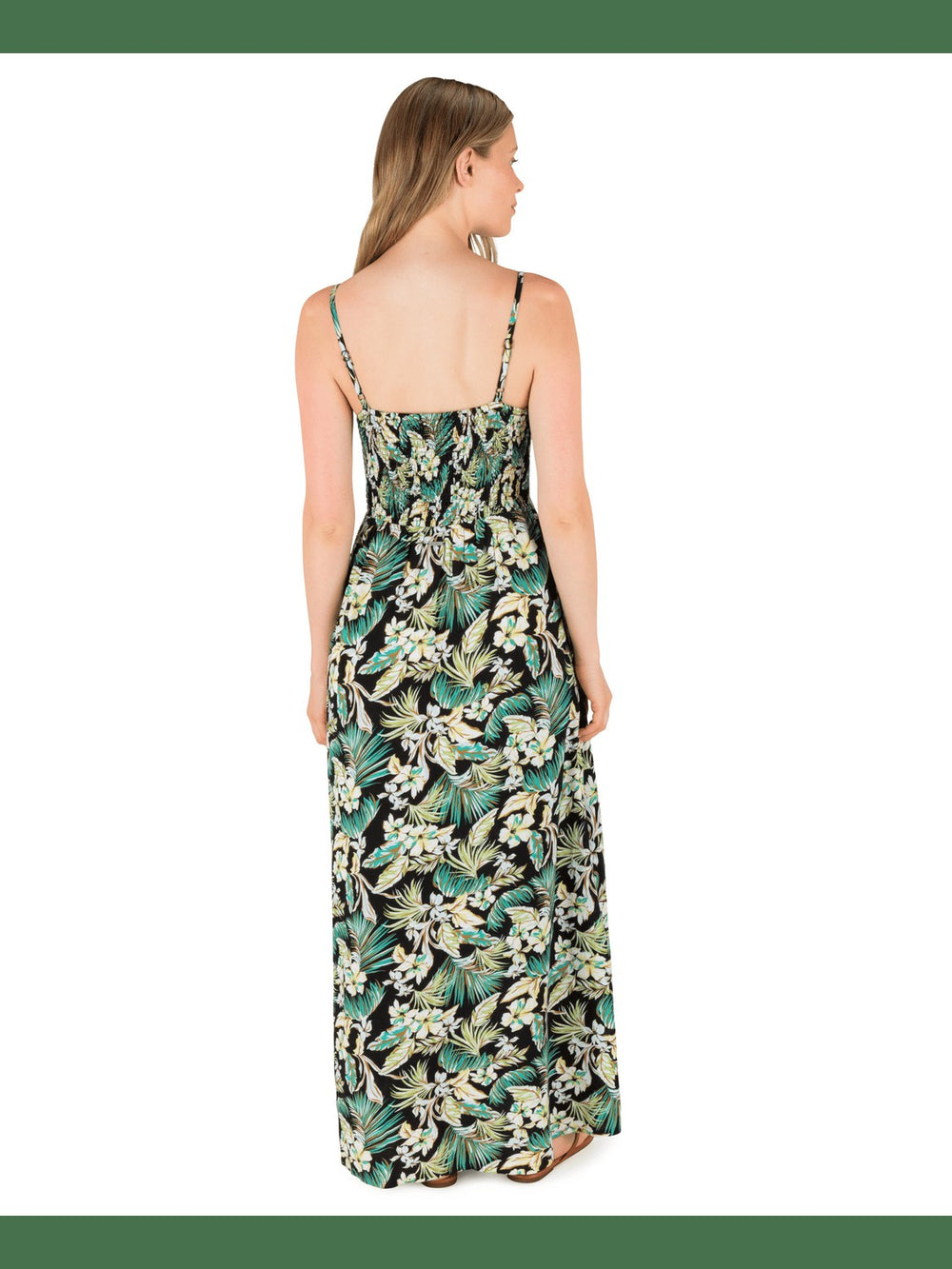 Fall Palms Maxi Dress - Black