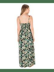 Fall Palms Maxi Dress - Black