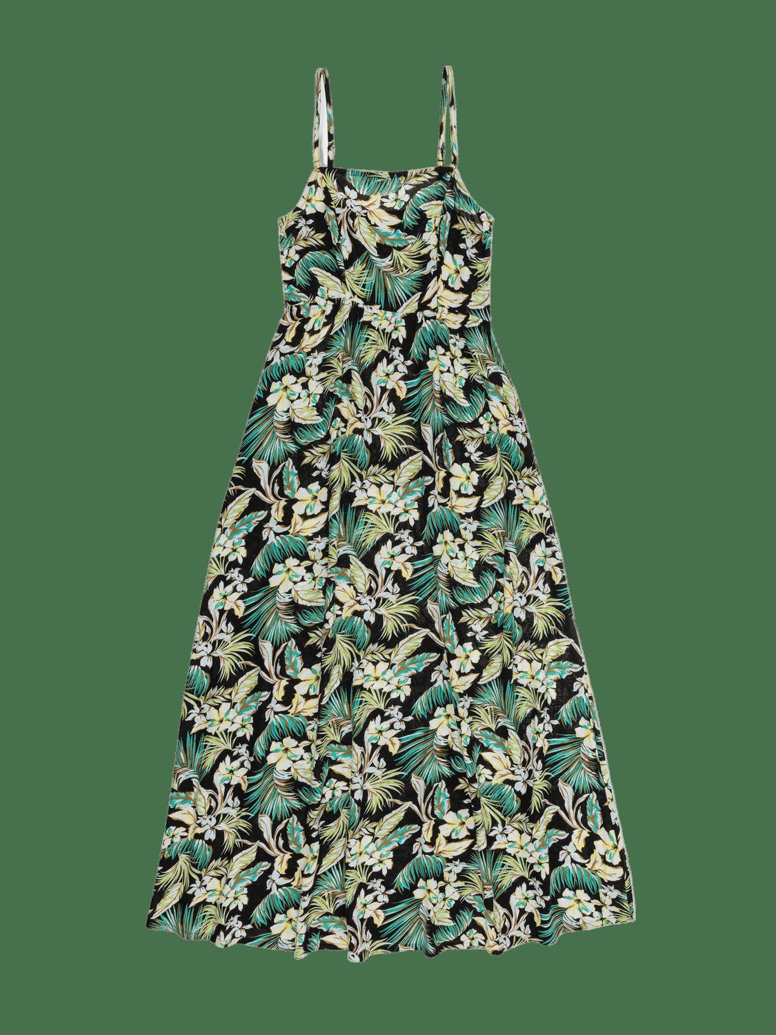 Fall Palms Maxi Dress - Black
