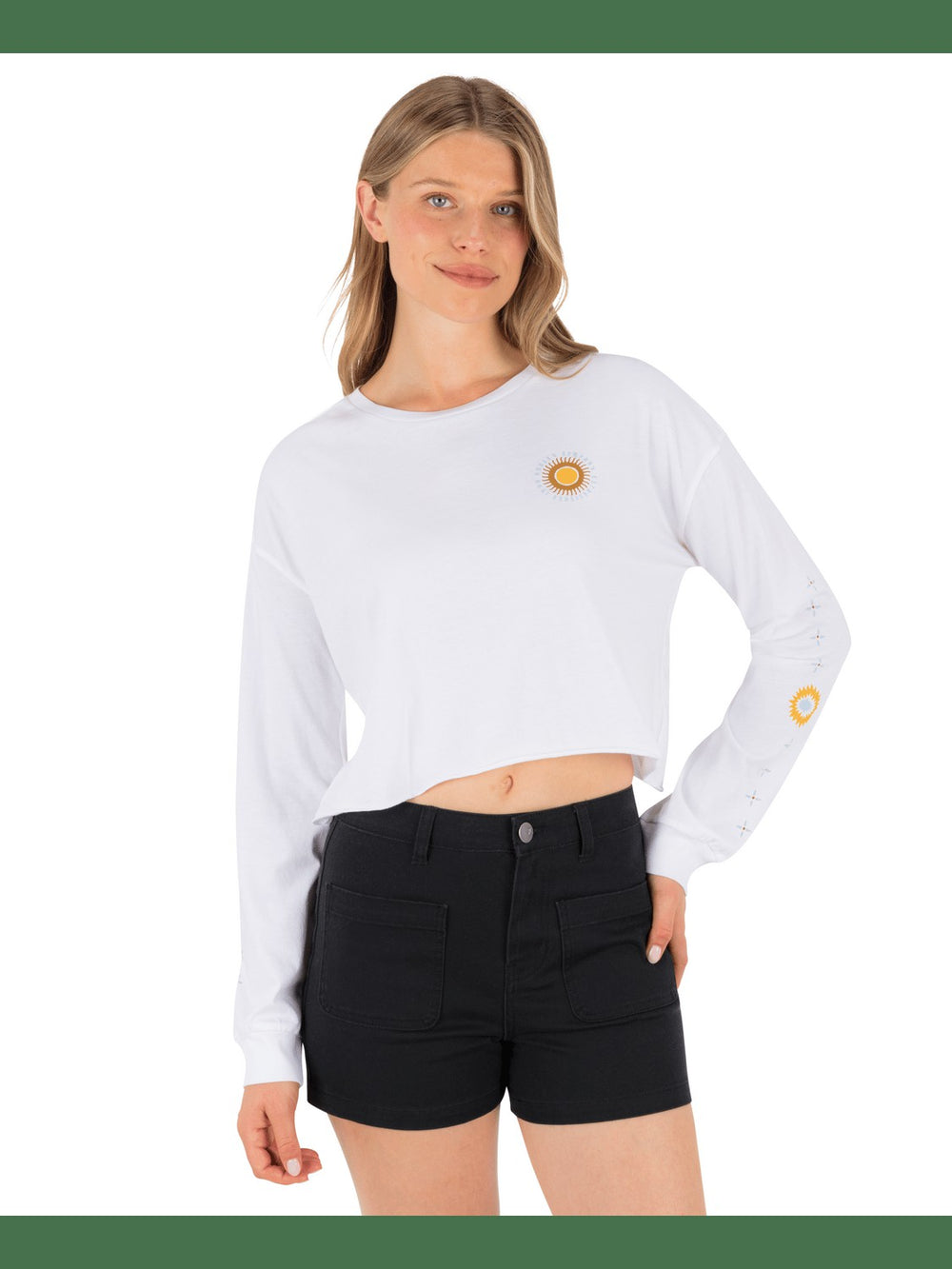 Eagles High Long Sleeve Crop Tee - White