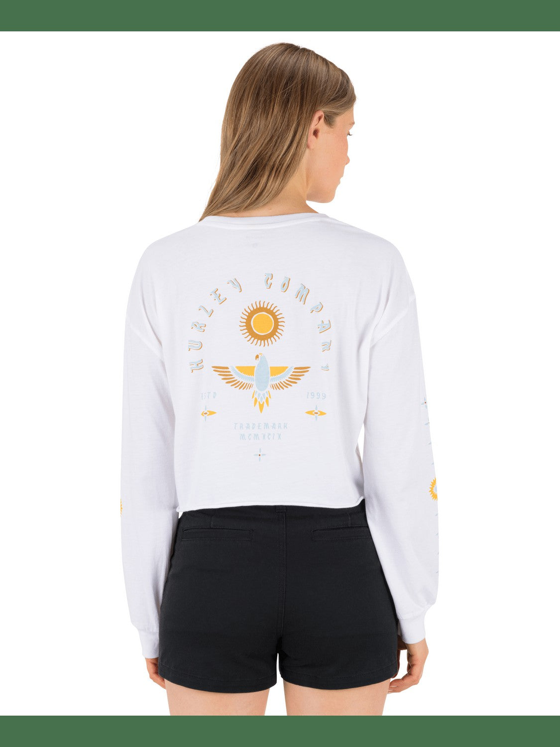 Eagles High Long Sleeve Crop Tee - White