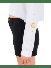 Eagles High Long Sleeve Crop Tee - White