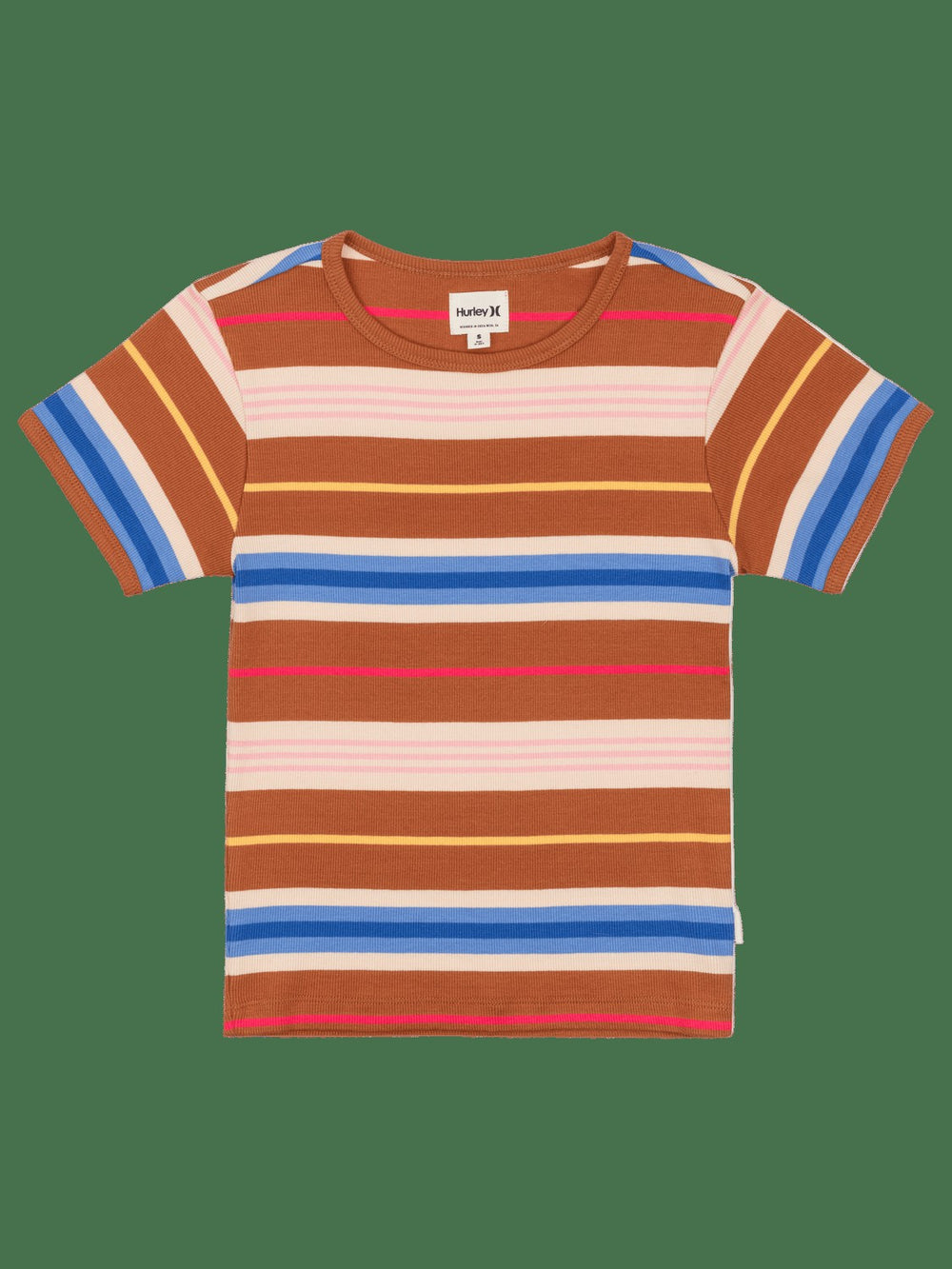 Just A Girl Baby Tee - Leather Brown
